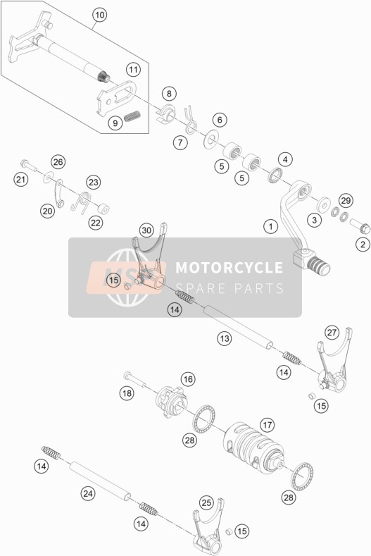 KTM 500 EXC USA 2014 Shifting Mechanism for a 2014 KTM 500 EXC USA