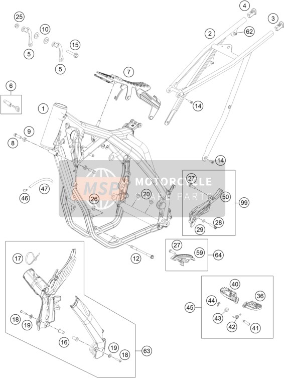 KTM 500 EXC USA 2016 Frame voor een 2016 KTM 500 EXC USA