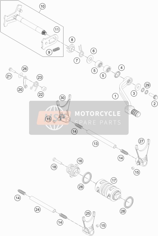 KTM 500 EXC SIX DAYS Europe 2014 Schakelmechanisme voor een 2014 KTM 500 EXC SIX DAYS Europe