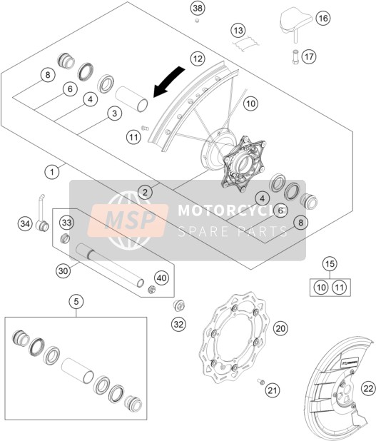 KTM 500 EXC SIX DAYS USA 2016 Ruota anteriore per un 2016 KTM 500 EXC SIX DAYS USA