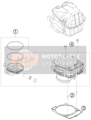 KTM 500 XC-W USA 2012 Cylinder for a 2012 KTM 500 XC-W USA