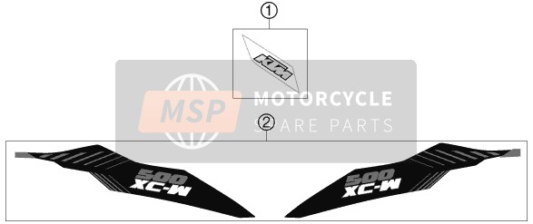 KTM 500 XC-W USA 2012 Sticker voor een 2012 KTM 500 XC-W USA