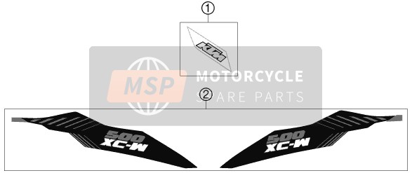 78708098100, Decal Rearpart 500 XC-W 2012, KTM, 0