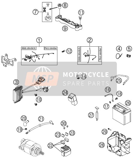 KTM 500 XC-W USA 2012 Kabelboom voor een 2012 KTM 500 XC-W USA