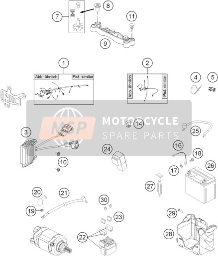 KTM 500 XC-W USA 2014 Cablaggio elettrico per un 2014 KTM 500 XC-W USA