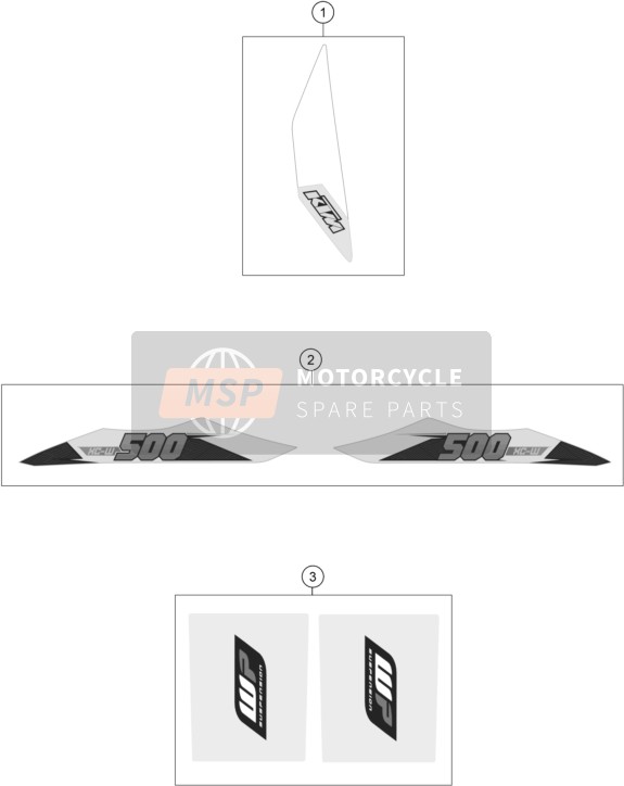 KTM 500 XC-W USA 2015 Aufkleber für ein 2015 KTM 500 XC-W USA
