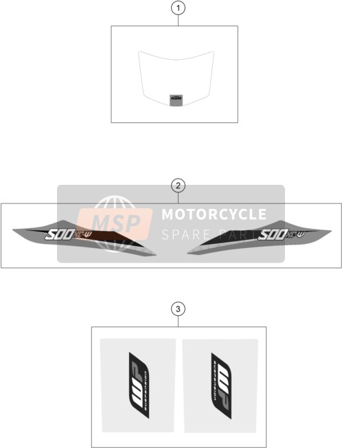 KTM 500 XC-W USA 2016 Sticker voor een 2016 KTM 500 XC-W USA