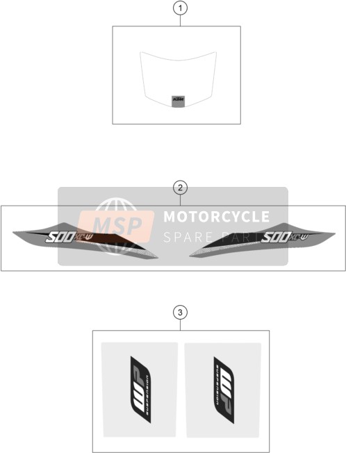 KTM 500 XC-W USA 2016 Decal for a 2016 KTM 500 XC-W USA