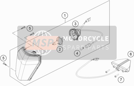 KTM 500 XCF-W USA 2020 Sistema de iluminación para un 2020 KTM 500 XCF-W USA