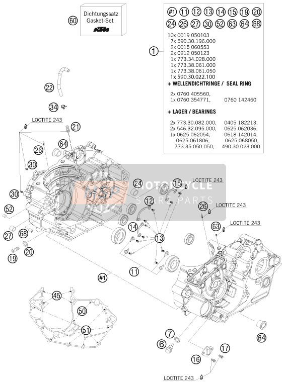 KTM 505 SX ATV Europe 2010 Engine Case for a 2010 KTM 505 SX ATV Europe
