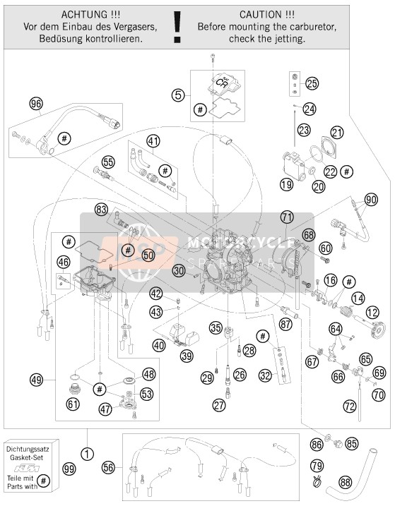 KTM 505 SX ATV Europe 2012 Carburatore per un 2012 KTM 505 SX ATV Europe