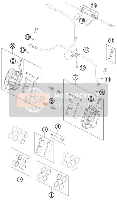 KTM 505 SX ATV Europe 2012 Pinza freno anteriore per un 2012 KTM 505 SX ATV Europe