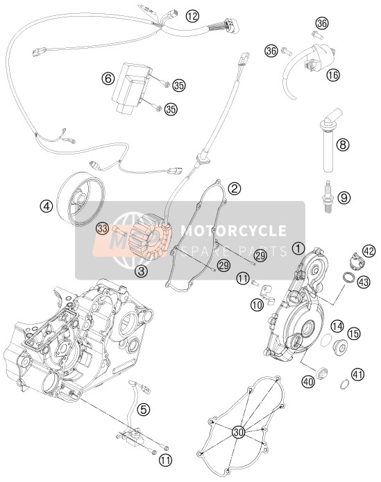 KTM 505 SX ATV Europe 2012 Sistema di accensione per un 2012 KTM 505 SX ATV Europe