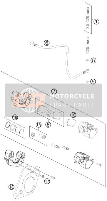 KTM 505 SX ATV Europe 2012 Remklauw achter voor een 2012 KTM 505 SX ATV Europe