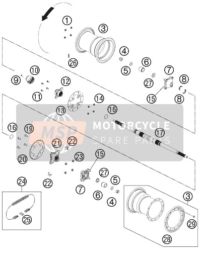 KTM 505 SX ATV Europe 2012 Roue arrière pour un 2012 KTM 505 SX ATV Europe