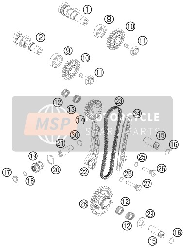 KTM 505 XC-F USA 2008 Timing Drive for a 2008 KTM 505 XC-F USA