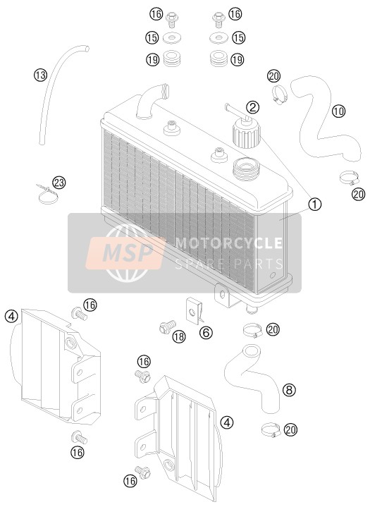 KTM 50 SX Europe 2008 Cooling System for a 2008 KTM 50 SX Europe