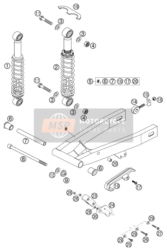 KTM 50 JUNIOR ADVENTURE Europe 2003 Shock Absorber for a 2003 KTM 50 JUNIOR ADVENTURE Europe