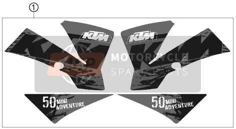 KTM 50 MINI ADVENTURE Europe 2007 Sticker voor een 2007 KTM 50 MINI ADVENTURE Europe