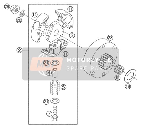 KTM 50 MINI ADVENTURE GS Europe 2002 Clutch for a 2002 KTM 50 MINI ADVENTURE GS Europe