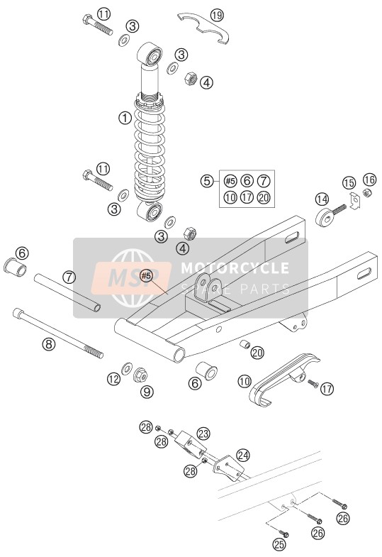 KTM 50 SENIOR ADVENTURE Europe 2007 Swing Arm for a 2007 KTM 50 SENIOR ADVENTURE Europe