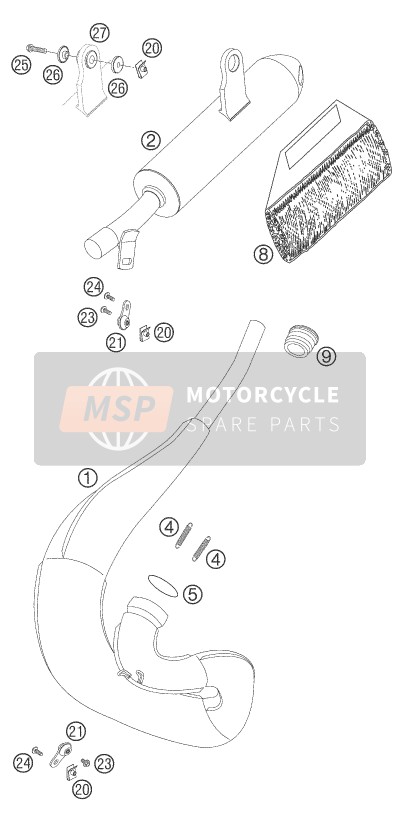 KTM 50 SX Europe 2006 ABGASSYSTEM für ein 2006 KTM 50 SX Europe