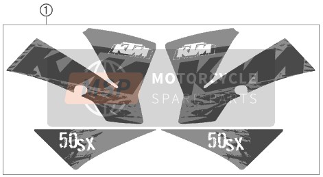 KTM 50 SX Europe 2007 Decal for a 2007 KTM 50 SX Europe