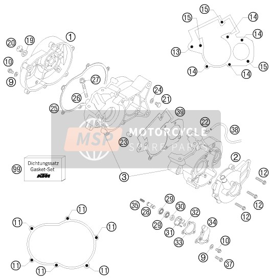 KTM 50 SX Europe (2) 2008 Cassa del motore per un 2008 KTM 50 SX Europe (2)