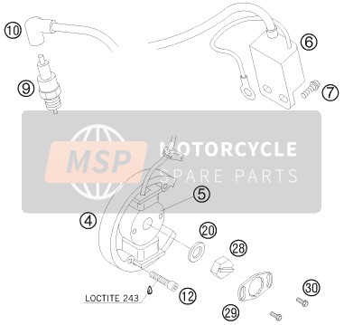 KTM 50 SX MINI USA 2008 Système de mise à feu pour un 2008 KTM 50 SX MINI USA