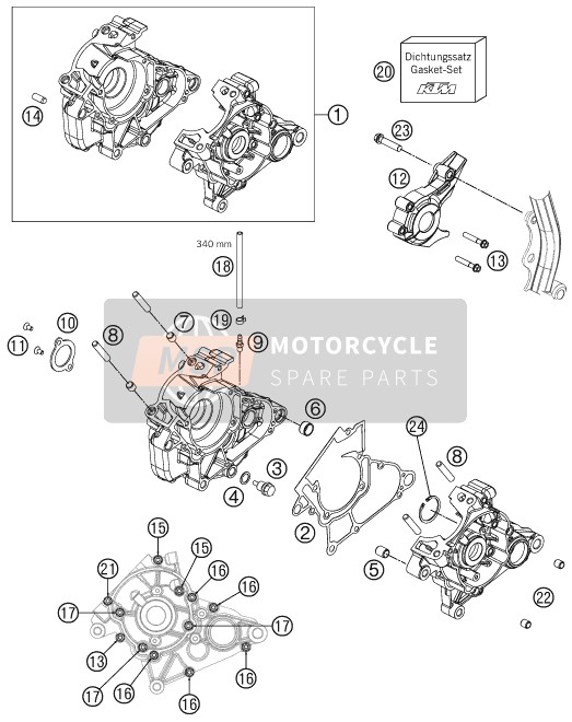 KTM 50 SX Europe 2012 Engine Case for a 2012 KTM 50 SX Europe