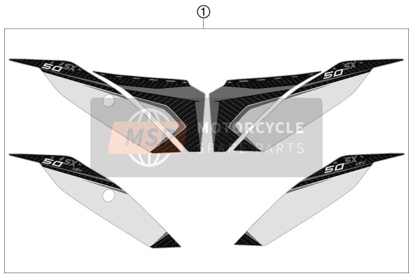 45208097244, Decal Kit 50SX / Mini 2013, KTM, 0