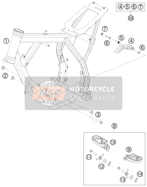 KTM 50 SX Europe 2013 Frame for a 2013 KTM 50 SX Europe