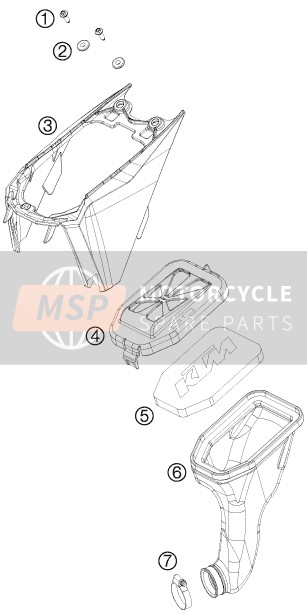 KTM 50 SX Europe 2015 Filtro de aire para un 2015 KTM 50 SX Europe