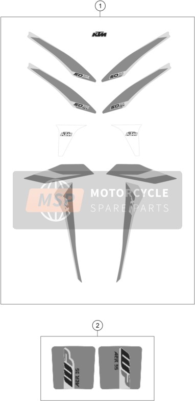 KTM 50 SX Europe 2017 Sticker voor een 2017 KTM 50 SX Europe