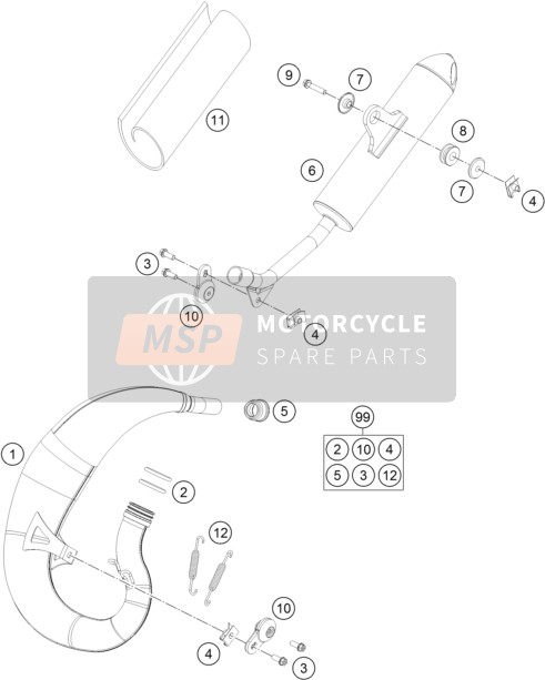 KTM 50 SX Europe 2017 Uitlaatsysteem voor een 2017 KTM 50 SX Europe