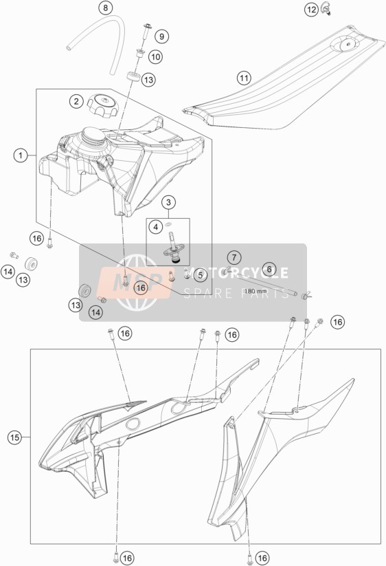 4530805400028A, Spoilerset 50SX/MINI 17, KTM, 0