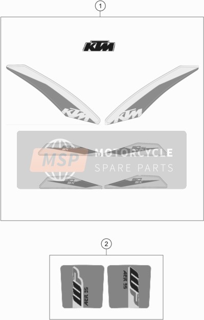 KTM 50 SX Europe 2019 Decal for a 2019 KTM 50 SX Europe