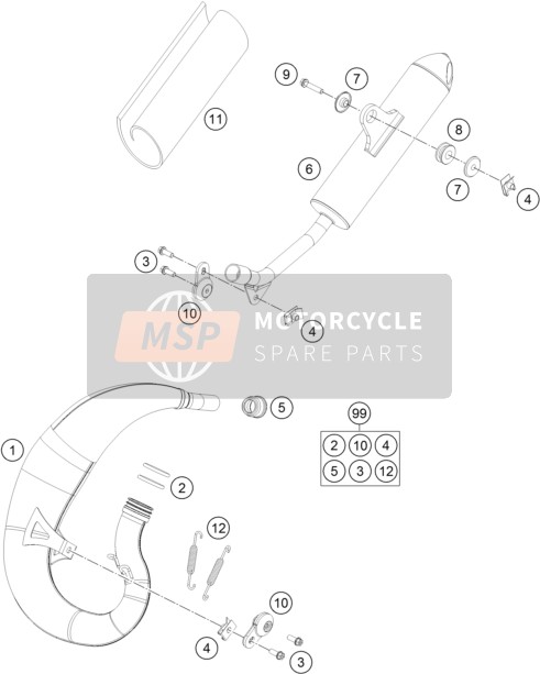 KTM 50 SX Europe 2019 Exhaust System for a 2019 KTM 50 SX Europe