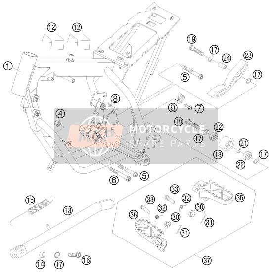 KTM 50 SX JUNIOR USA 2008 Frame voor een 2008 KTM 50 SX JUNIOR USA