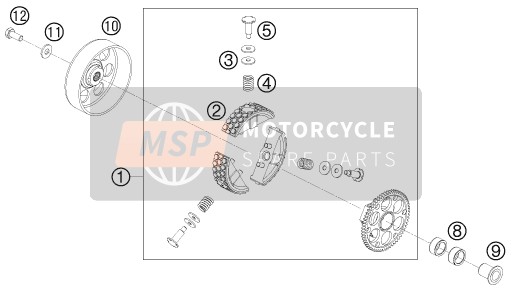 KTM 50 SX JUNIOR AU, US 2009 Frizione per un 2009 KTM 50 SX JUNIOR AU, US