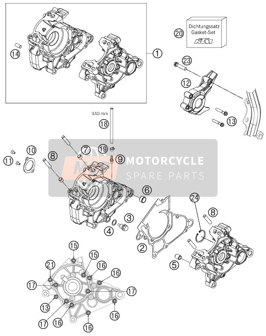 KTM 50 SX JUNIOR AU, US 2009 Engine Case for a 2009 KTM 50 SX JUNIOR AU, US