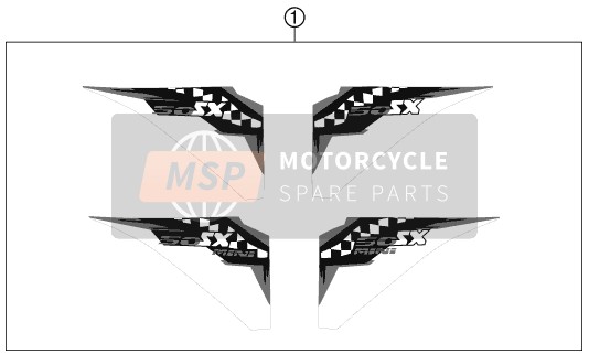 KTM 50 SX Mini Europe 2011 Autocollant pour un 2011 KTM 50 SX Mini Europe