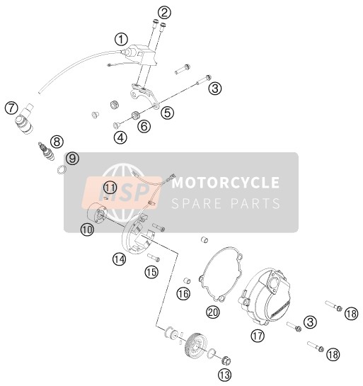 KTM 50 SX Mini Europe 2014 Système de mise à feu pour un 2014 KTM 50 SX Mini Europe