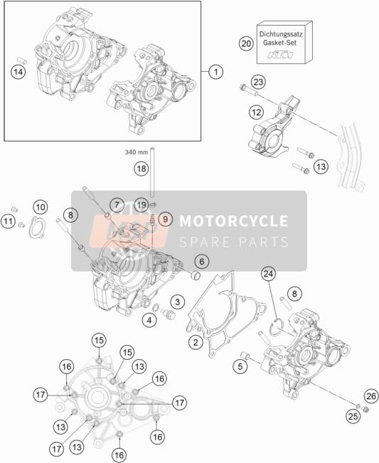 KTM 50 SX Mini Europe 2018 Engine Case for a 2018 KTM 50 SX Mini Europe