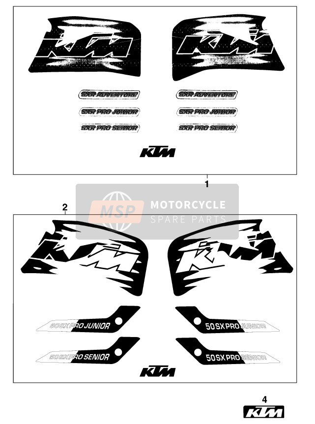 KTM 50 SX PRO JUNIOR USA 1999 Decal for a 1999 KTM 50 SX PRO JUNIOR USA