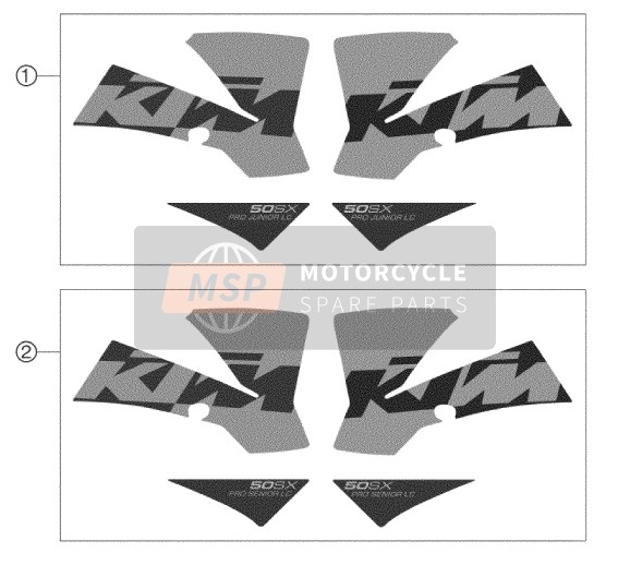 KTM 50 SX PRO SENIOR LC Europe 2003 Decal for a 2003 KTM 50 SX PRO SENIOR LC Europe