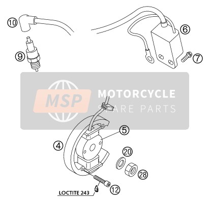 KTM 50 SX PRO SENIOR LC Europe 2003 ZÜNDANLAGE für ein 2003 KTM 50 SX PRO SENIOR LC Europe