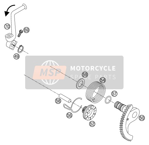 KTM 50 SX PRO SENIOR LC Europe 2003 Kick Starter para un 2003 KTM 50 SX PRO SENIOR LC Europe