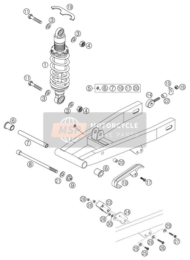 KTM 50 SX PRO SENIOR LC Europe 2003 Swing Arm for a 2003 KTM 50 SX PRO SENIOR LC Europe