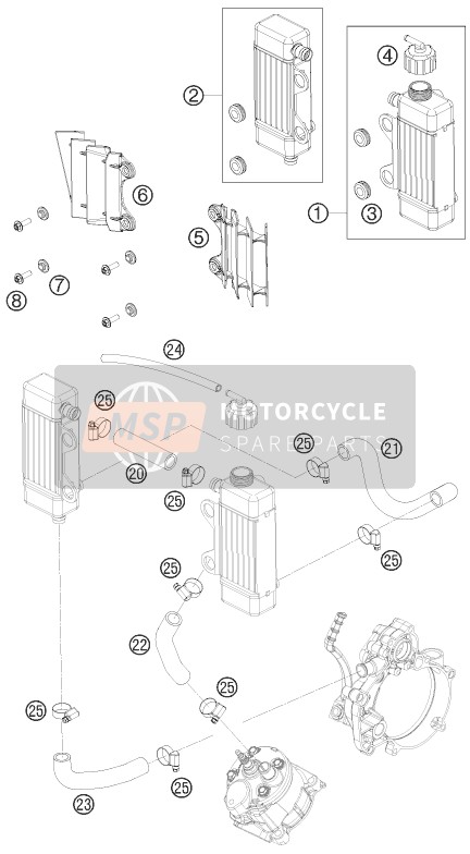 KTM 50 SXS USA 2011 Cooling System for a 2011 KTM 50 SXS USA